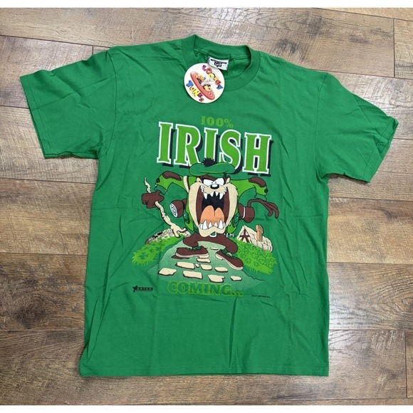 Looney Tunes Mania Other - NWT Vintage 1993 Looney Tunes Taz Irish Tee St. Patricks Day Large Green USA